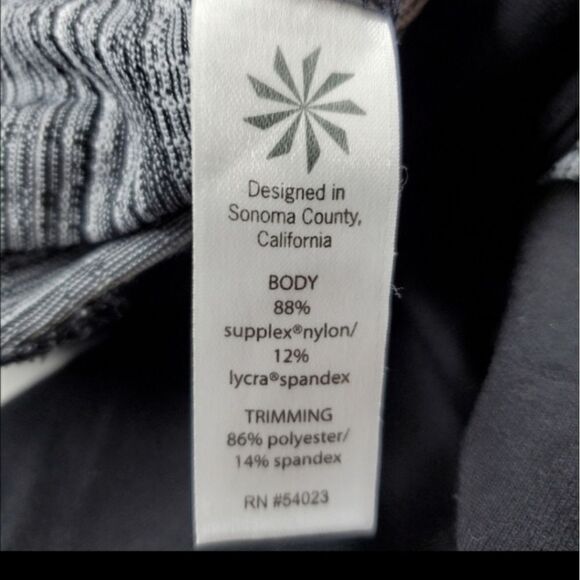 XS ATHLETA high rise jacquard flow black gray Chatarunga LEGGINGS extra small - Picture 7 of 14